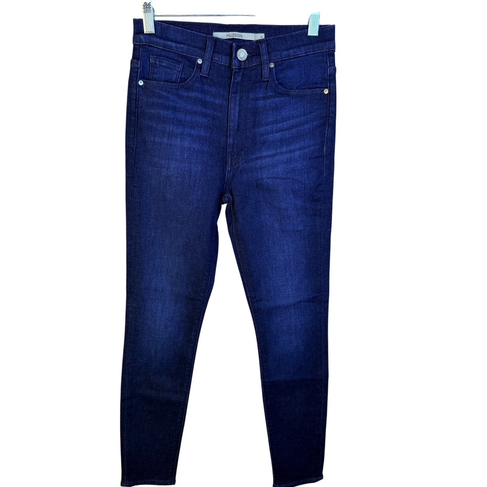 Hudson Barbara High Rise Skinny Jeans Rescue Dark Indigo Blue Size 26